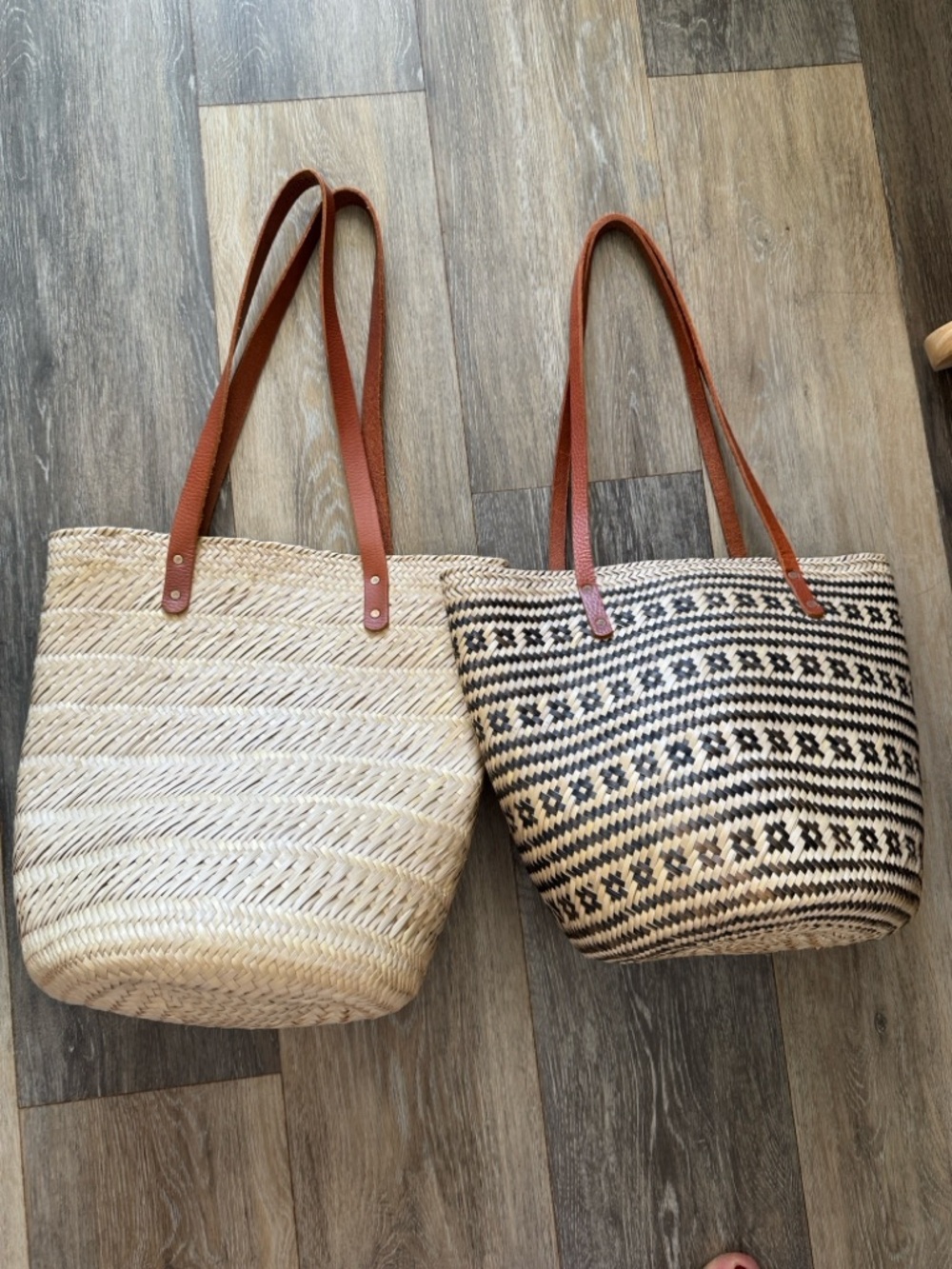 EUC Madewell x Tierra Y Mano Woven Straw Tote Bag with Leather Straps